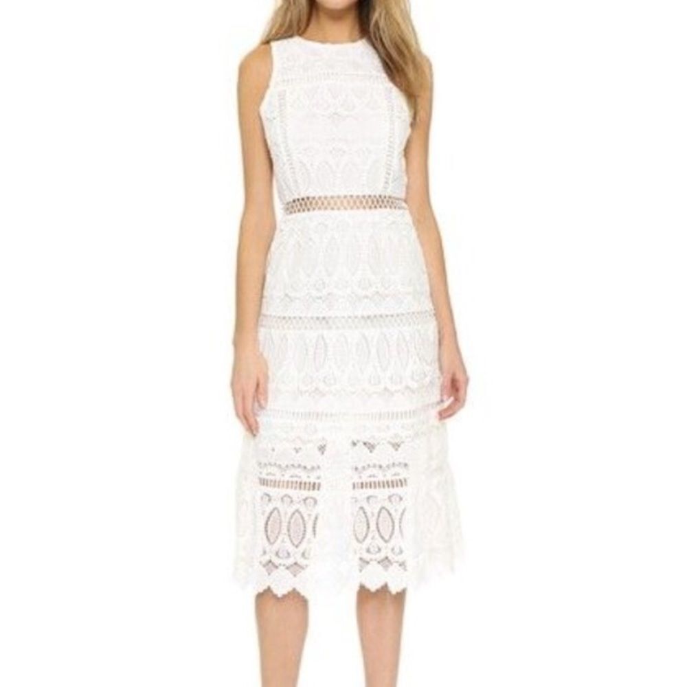 J.O.A crochet midi‎ cut out dress